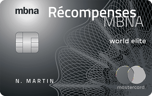 Carte de crédit Mastercard World Elite Récompenses MBNA